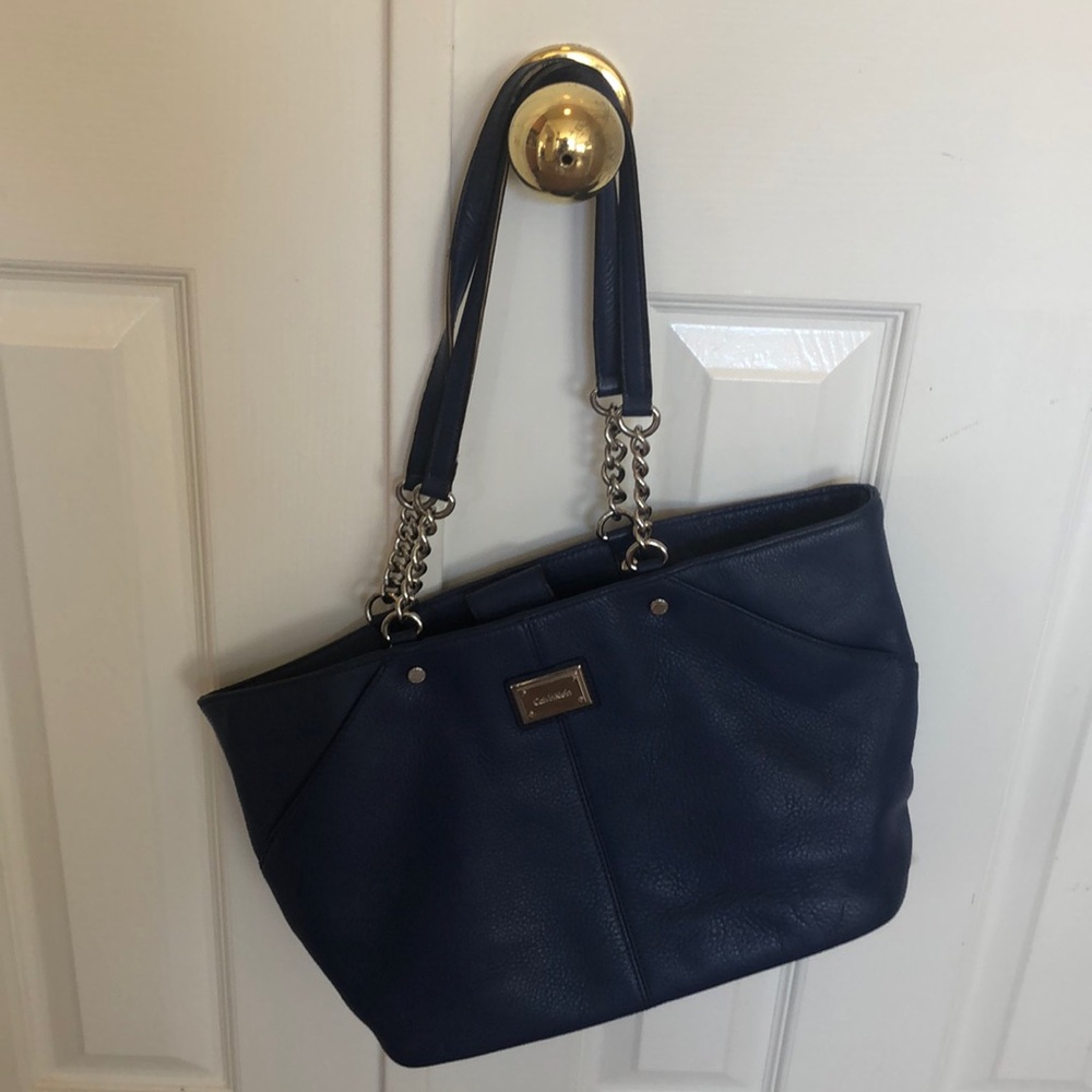 COPY - Navy blue, leather Calvin Klein purse. Light use.